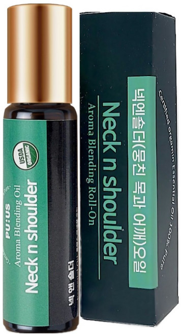 퓨어스 넥 앤 숄더 아로마 롤온 에센셜 오일, 1개, 10ml