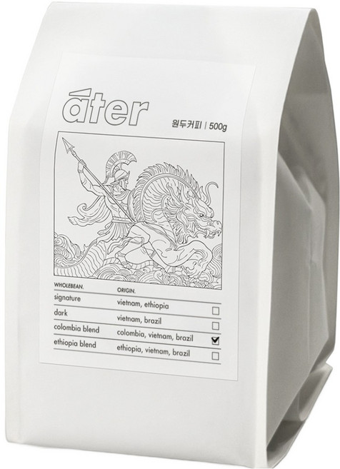아테르 콜롬비아 블렌드 원두커피, 500g, 1개, 홀빈(분쇄안함)