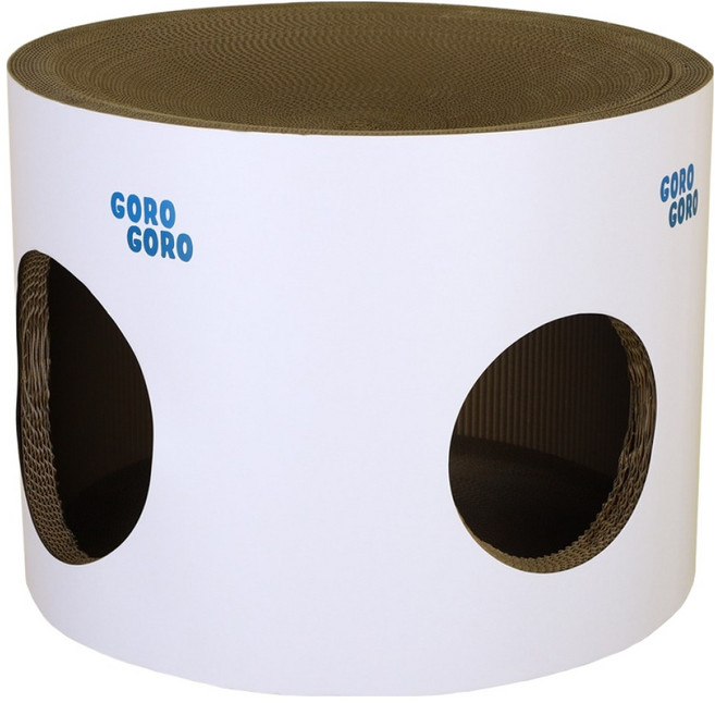 gorogoro 고양이 통통 스툴 스크래쳐, 브라운, 1개