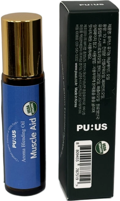 퓨어스 머슬 Aid 아로마 롤온 에센셜 오일, 1개, 10ml, 머슬(운동 후)마사지오일 - 쿠팡