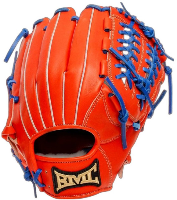 BMC BASEBALL MEMBERS CLUB Trust 全方位棒球手套 右投用 BMC TRU-PRO, 紅橙色 + 藍色, 1個