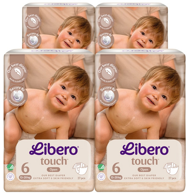 리베로 터치 밴드형 기저귀 남여공용, 6단계, 108매