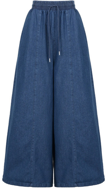 에이비플러스 여성용 허리밴딩 절개 포인트 데님 팬츠 LSA5MP46