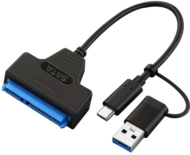 인네트워크 2.5인치 SSD/HDD지원 USB3.0 A 앤 C타입 to SATA 듀얼 컨버터 IN-STY3025, 1개