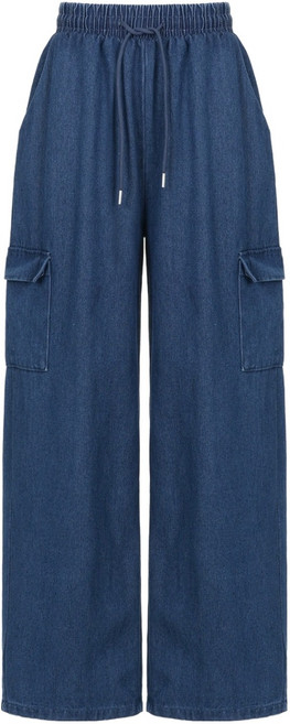 에이비플러스 여성용 허리밴딩 카고 데님 팬츠 LSA5MP48