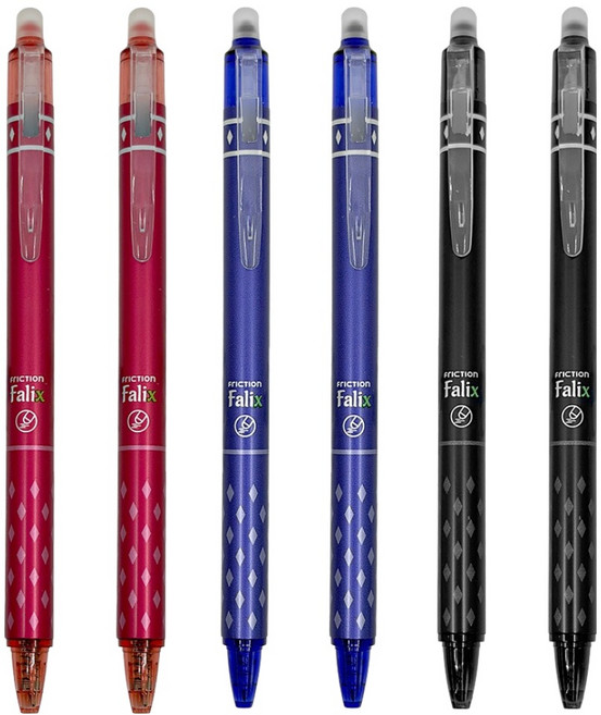 리드홈 틀려도 괜찮아 지워지는 볼펜 0.5mm 3종 x 2p 세트, 블랙, 레드, 블루, 1세트