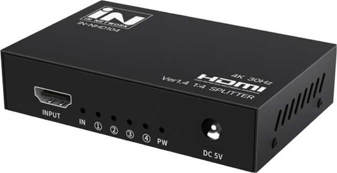 인네트워크 4K 지원 HDMI 화면복제 1:4 영상 분배기 IN-NHD104, 1개