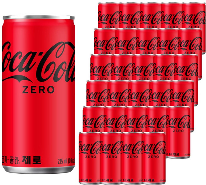 코카콜라 제로 탄산음료, 215ml, 30개
