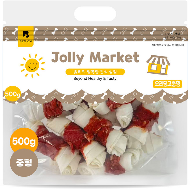 졸리마켓 강아지 오리 딩고 대용량 껌 중형, 500g, 1개, 오리고기