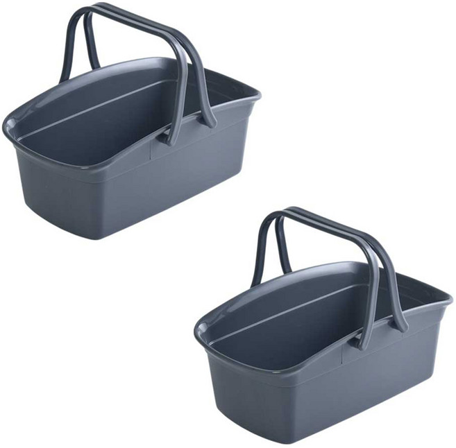 팬톤홈퍼니싱 국내산 물빠짐 좋은 다용도 목욕 바구니 2p, 차콜