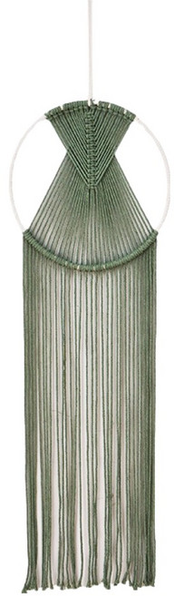 탑피아 마크라메 면 로프 벽 장식 태피스트리, 모란디 그린