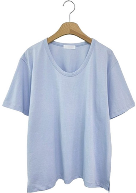 시크블랙 여성용 뮤디람 유넥 루즈핏 코튼 반팔 티셔츠 cpt17574k62