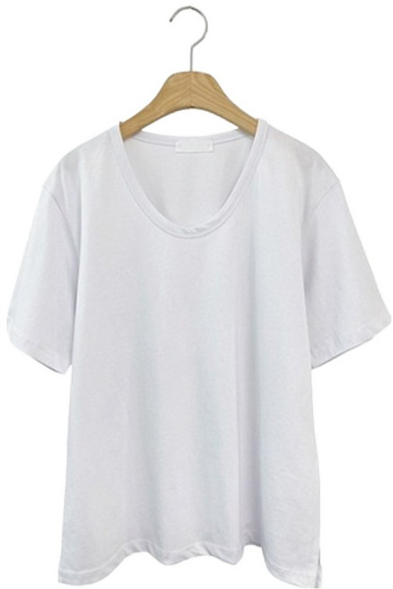 시크블랙 여성용 뮤디람 유넥 루즈핏 코튼 반팔 티셔츠 cpt17574k62