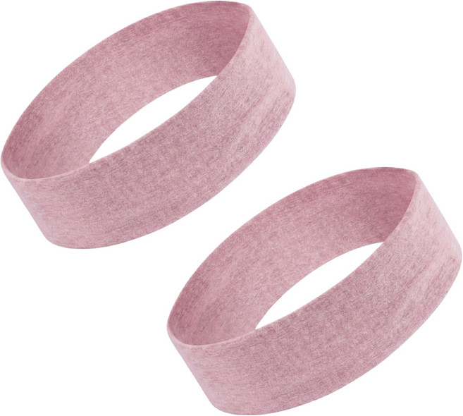 와이홉 스포츠 땀 흡수 논슬립 헤어밴드, 라이트 핑크, 2개