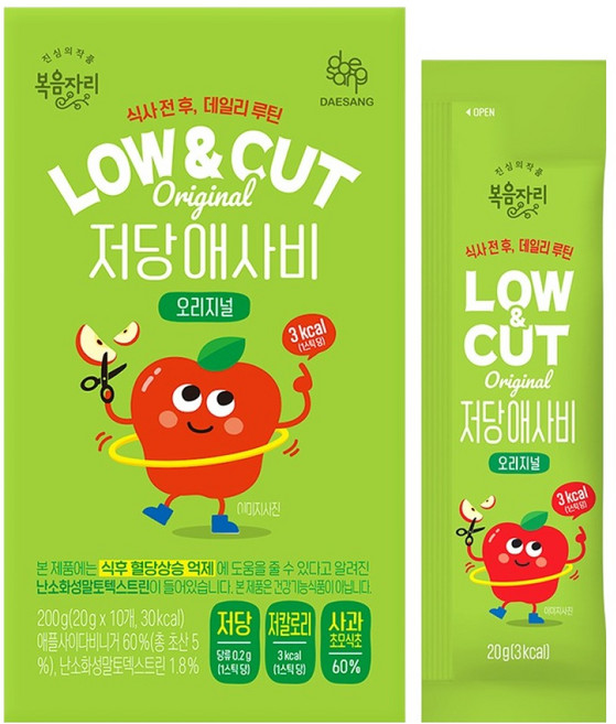 복음자리 LOW & CUT 저당 애사비 스틱 오리지널 10p, 200g, 1개