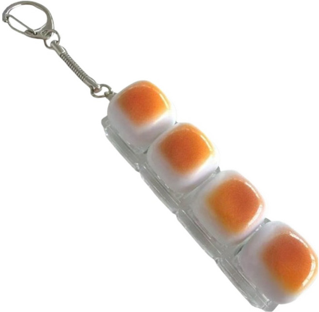 모노페이지 4구 마시멜로 딸깍이 키링 I빵, 1개, 브라운