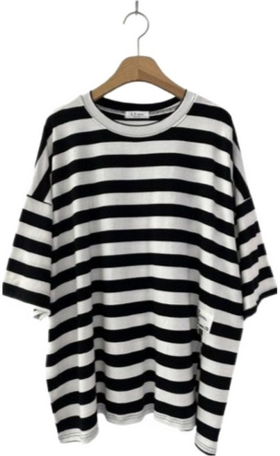 시크블랙 여성용 벨베티 컬러 단가라 패치 트임 박시 반팔티 cpt17595k62