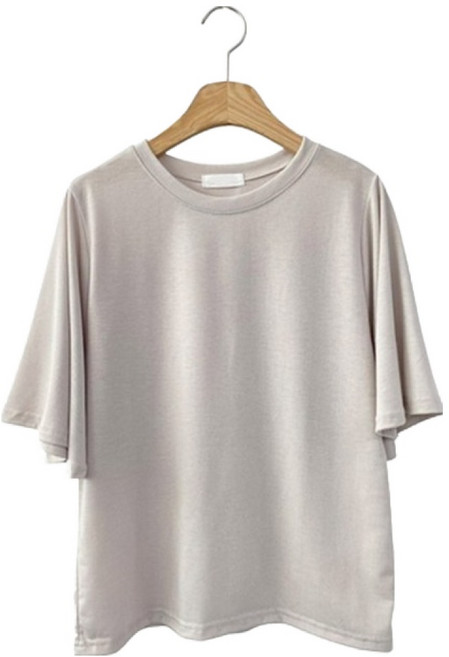 시크블랙 여성용 어린르 루즈핏 무지 날개 반팔 티셔츠 cpt17587k62