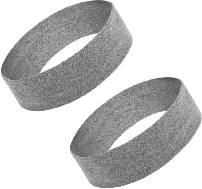 와이홉 스포츠 땀 흡수 논슬립 헤어밴드, 그레이, 2개
