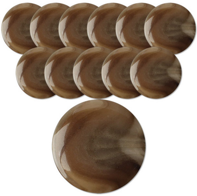 동대문단추왕 유광 바둑알 108 단추 18mm, 브라운 45, 12개