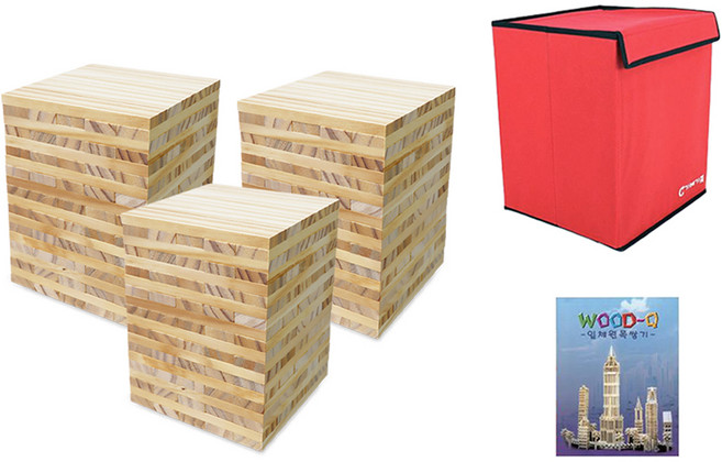 가베가족 큰솔 원목카프라 300p + 예제집 + 가방 세트 KS1307, 1세트