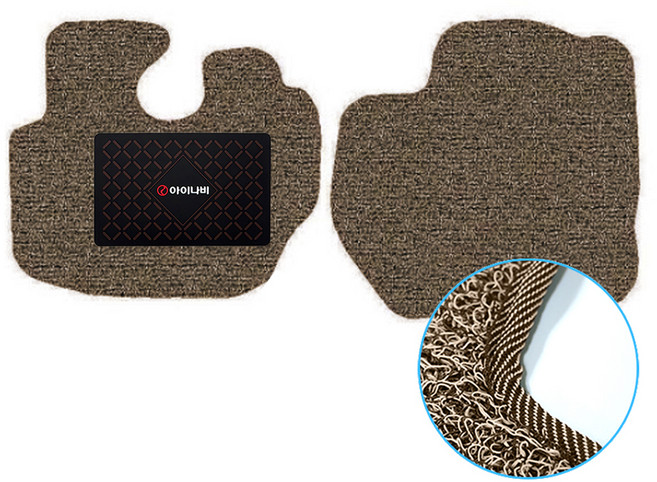 아이나비 클리닉스 엣지 코일카매트 1열, 브라운, 기아 봉고3 2016년 9월~