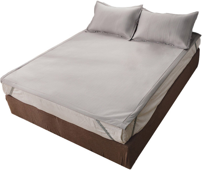 SERVINNO BEDDING 絲薇諾 3D華夫格涼感床蓆, 灰色, 床墊 + 枕套 2個
