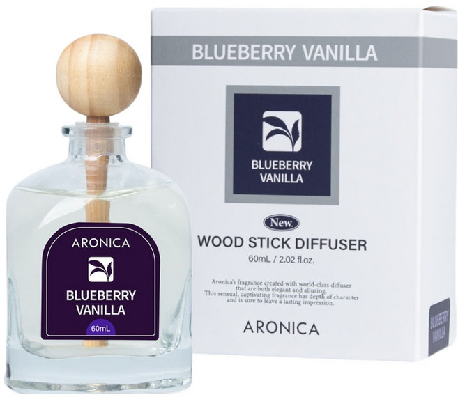아로니카 뉴우드스틱 차량용 디퓨저 60ml, 블루베리바닐라, 1개