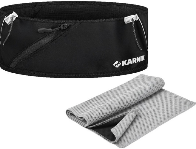 카르닉 밴드형 러닝벨트 쿨링타올, 블랙(러닝벨트), 1개