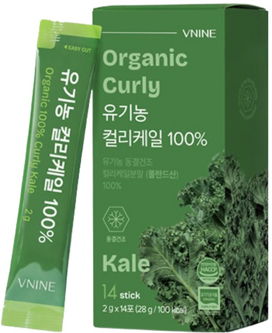 브이나인 유기농 컬리케일 분말, 1개, 28g