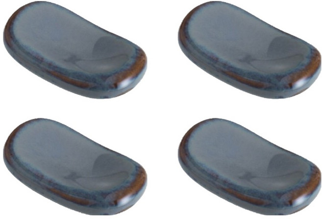 파라주니 도자기 수저받침 조약돌 모양 젓가락 거치대 HJ1382, 블루, 4개