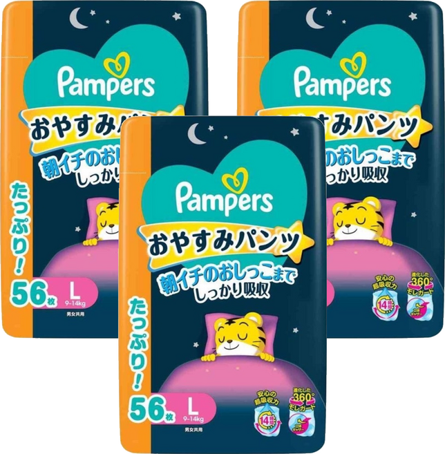 Pampers 幫寶適 極上守護巧虎晚安褲 9~14 公斤, 168片, 大碼 (L)