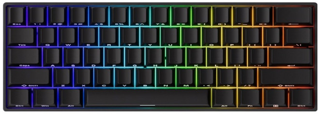 AKKO MONSGEEK FUN60 Pro HE 자석축 기계식 유선 텐키리스 키보드, BLACK, 마그네틱축(자석축)