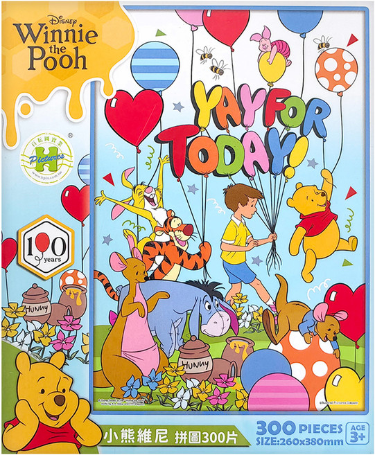 HUNDRED PICTURES 百耘圖 Winnie The Pooh 小熊維尼100周年2 拼圖 HPD0300S-264 380 x 260mm, 混和顏色, 1個, 300片