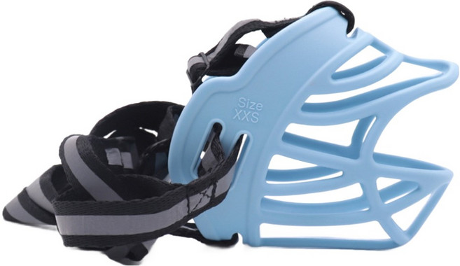 요런개 강아지 통풍성 유연한 입마개 M, 03 라이트 블루, 1개