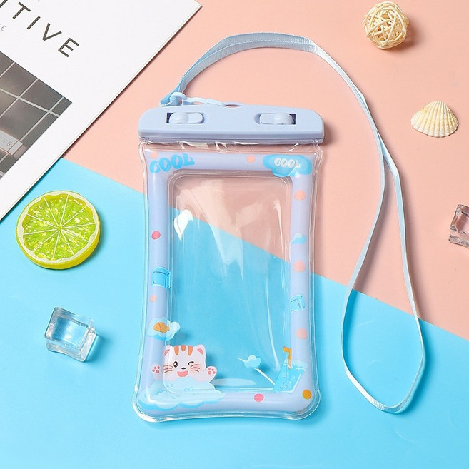 아벨로 캐릭터 에어백 휴대폰 방수 케이스, 고양이, 1개