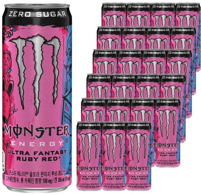 몬스터에너지 드링크 울트라 판타지 루비 레드, 24개, 355ml