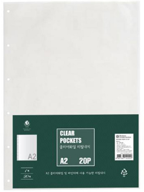 MUNHWA FILING SYSTEM 透明文件夾補充內頁 A2 透明 F420-9S1, 1個, 20入