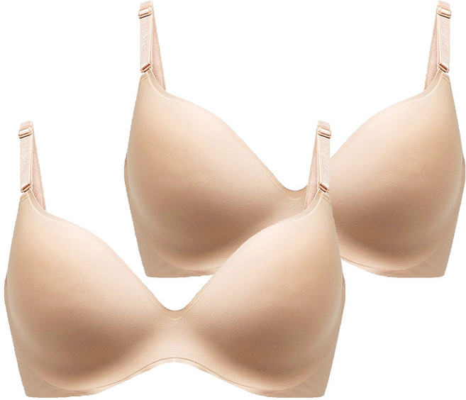 자스민바이비너스 일체형 누디 노와이어 볼륨 몰드 브라 JBR2112 2p