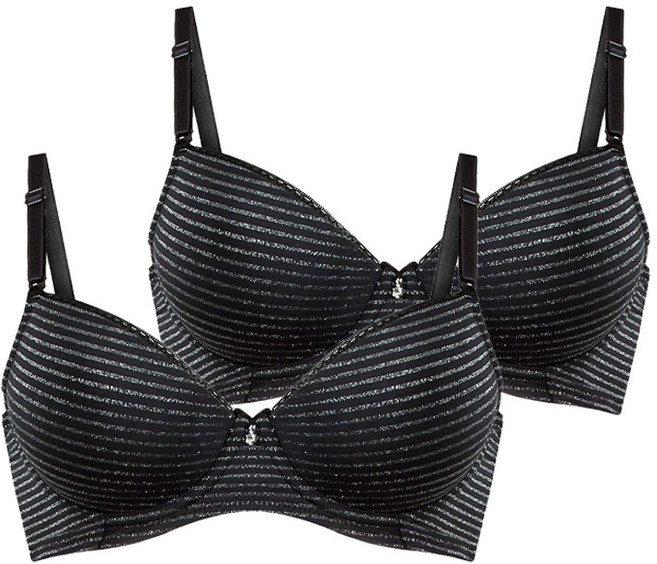 자스민바이비너스 실버펄 스트라이프 소프트 몰드 브라 JBR1230 2p