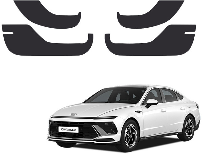 메이튼 순정 가죽 스크래치 도어커버 SC, 현대 쏘나타 디엣지, 블랙