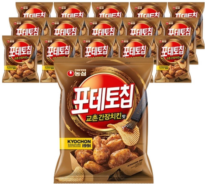포테토칩 교촌간장치킨맛, 55g, 16개