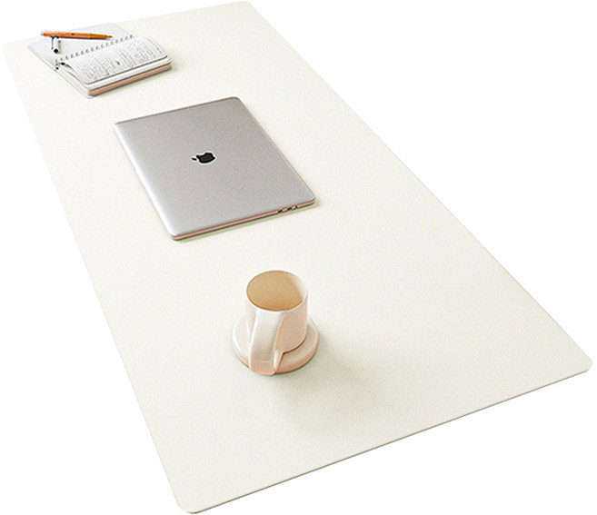 미니멀 데일리 PU 인조가죽 방수 데스크 매트 대형, 화이트