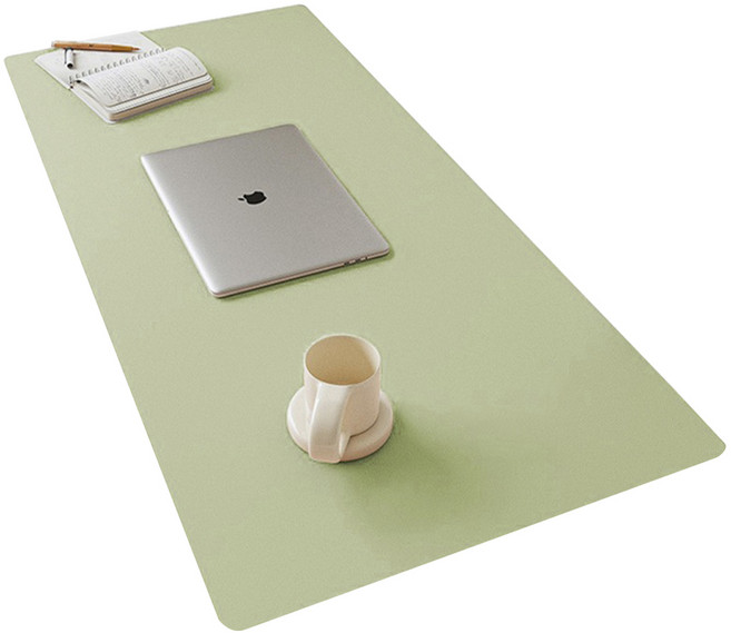 미니멀 데일리 PU 인조가죽 방수 데스크 매트 대형, 아보카도 그린