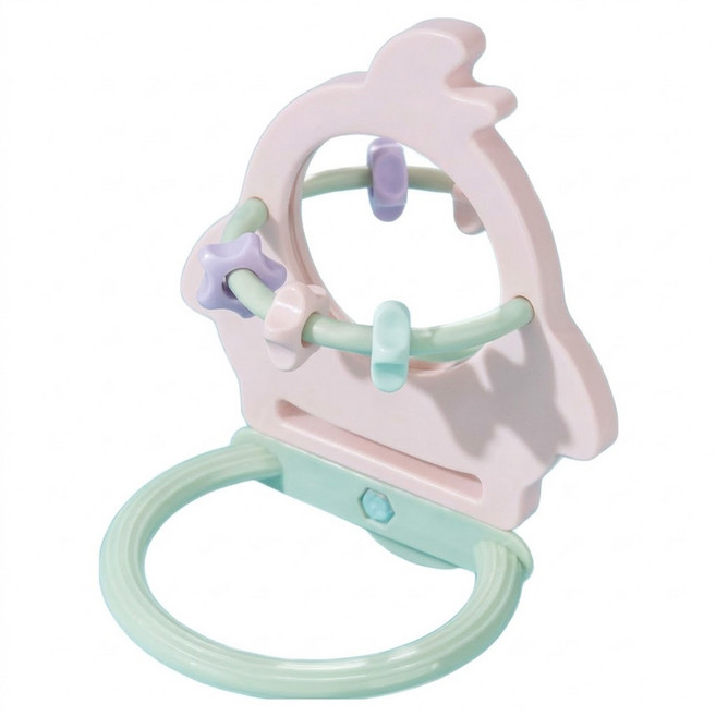 랜보어 앵무새 버드 거울 장난감 스탠드횃대, 핑크, 1개