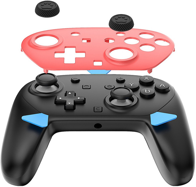 호후 닌텐도 스위치2 프로콘2 컨트롤러 하우징 쉘 케이스 DIY 스착 세트, 비비드레드, 1세트