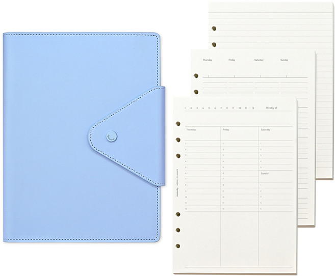 모모디 모먼트 프리미엄 만년형 플래너 6공 다이어리, 스카이, 1개