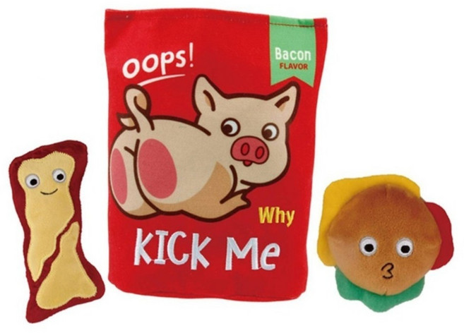 GiGwi 聲響零食袋玩具, 培根漢堡風味, 1個