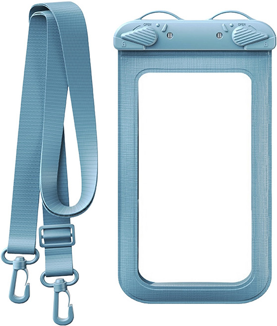 SUNORO IPX8防水7.5吋游泳潛水手機袋, 灰藍色, 1個