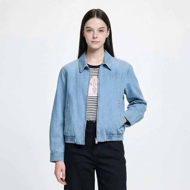 헤지스 여성용 데님 헤링턴 점퍼